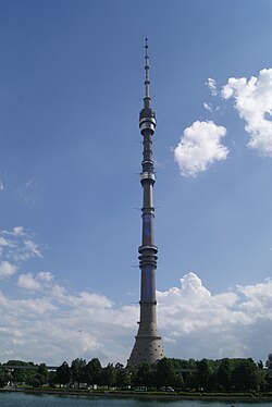 Ostankino Tower, the tallest freestanding structure in Europe, and the eighth-tallest in the world