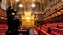 The chamber of the House of Lords, the UK's Upper House
