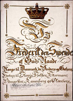 Cover of the first Danish constitution from 1849.