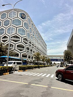The façade of the National University Mall of Asia building