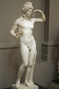 Hermaphroditus, the "son/daughter/child" of the Greek god Hermes and the Greek goddess Aphrodite, origin of the word "hermaphrodite"