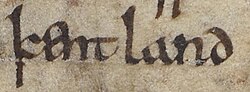 Kent, as it appears in the Anglo-Saxon Chronicle between 11th and 12th centuries