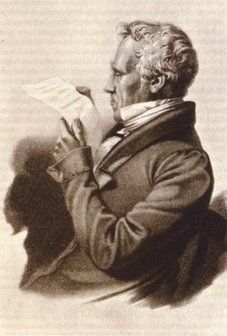 1803s lithograph of Johann F. Cotta.Cotta played an important role in the development of the south German customs agreement and also negotiated the Prussian Hessian Customs agreements.