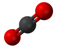 Carbon dioxide (CO2), an example of a chemical compound
