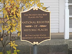 A National Register of Historic Places plaque at the Robert E. Howard Museum in Cross Plains, Texas