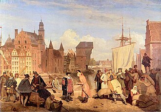 Danzig in the 17th century, a port of the Hanseatic League