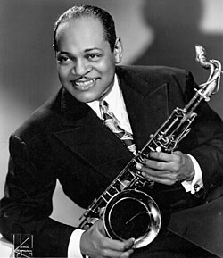 Coleman Hawkins, the most influential saxophone stylist of jazz's early period, c. 1945