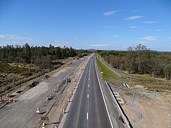 Construction work for the second section of the scheme between Luncarty and Pass of Birnam, taken in 2021