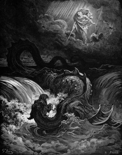 Destruction of Leviathan; engraving by Gustave Doré, 1865