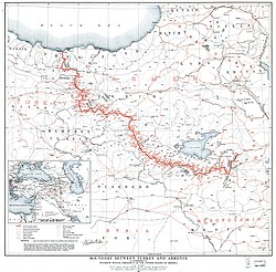 The First Republic of Armenia, with the western borders defined by US President Woodrow Wilson
