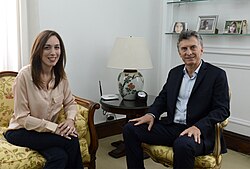 Macri and the governor-elect, Maria Eugenia Vidal