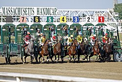 Suffolk Downs starting gate, East Boston, Massachusetts