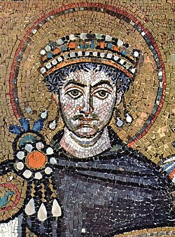 The earthquake occurred during the reign of Justinian I (pictured) as Eastern Roman emperor.