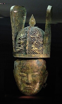 Liao funerary mask and crown (female)