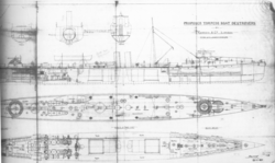 Builders' plans for the British Charger class, built 1894–95