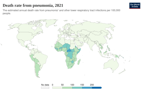 Pneumonia death rates, age standardized