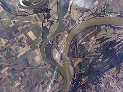 The Ohio flows into the Mississippi at Cairo.