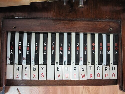 Keyboard of a Letter-Printing Telegraph Set built by Siemens and Halske in Russia c. 1900
