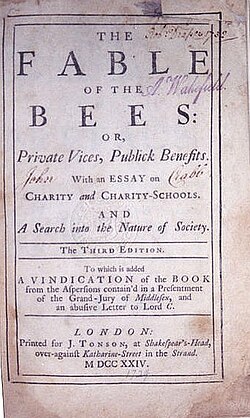 Fable of the Bees by Bernard Mandeville