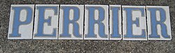 New Orleans tiled lettering marking Perrier Street.