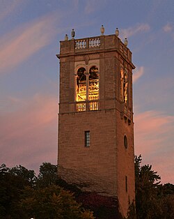 Evening view of the Carillon Tower