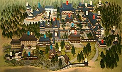 A traditional map of Eihei-ji, the main temple of the Sōtō school.