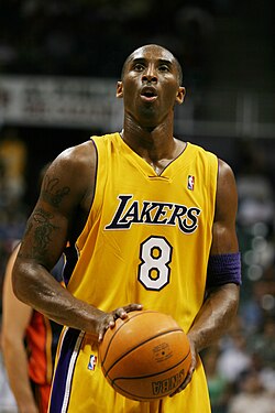 Bryant attempting a free-throw during a 2005 pre-season game