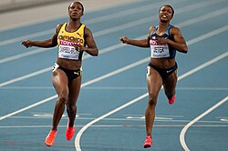 Veronica Campbell-Brown and Carmelita Jeter were the top two in both the women's short sprints.