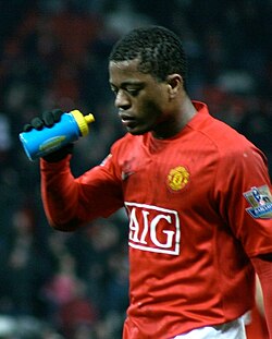 Evra comes off the pitch after a match versus Arsenal