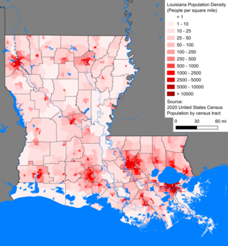 Louisiana's population density