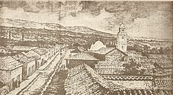 A view of Jujuy at the end of the 19th century. Clearly highlights the bell tower of Iglesia Matriz
