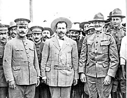 Generals Obregón, Villa, and Pershing, August 1914. A year later, Pershing's wife and three of his children died, and Villa sent him condolences. Six months later, Pershing chased Villa in Mexico.