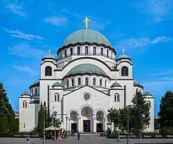 The Saint Sava Cathedral in Belgrade is one of the largest Orthodox churches in the world.[388]