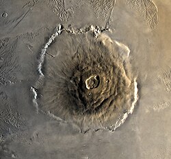 Olympus Mons (Latin, "Mount Olympus"), located on the planet Mars, is the tallest known mountain in the Solar System.