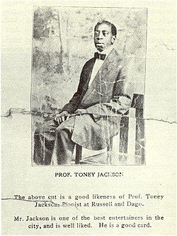 Advertising flyer for the jazz pianist Tony Jackson, c. 1910