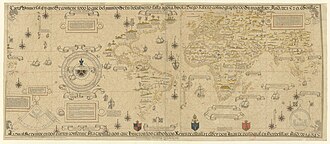 The 1529 Padrón Real map overseen by Diogo Ribeiro labels the Americas MUNDUS NOVUS "the New World" and traces most of South America and the east coast of North America.