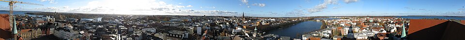 Panoramic view of Schwerin's historic city centre