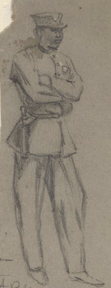 African American New Orleans Police officer, 1871, sketched by Alfred Waud