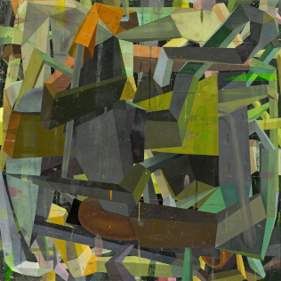 Deborah Zlotsky, The causes enumerated, oil on canvas, 36" x 36", 2013.