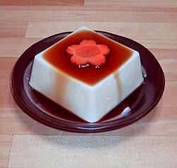 Tofu and soy sauce, both made from soy beans
