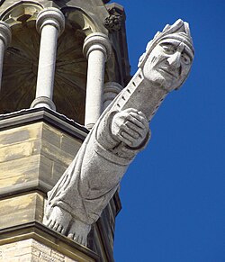 One of four grotesques at the corners of the Peace Tower