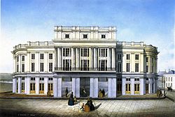 The Opera House shortly after it opened in 1859, as painted by Marie Adrien Persac.