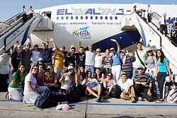 New immigrants in Ben Gurion airport in Israel, 2007