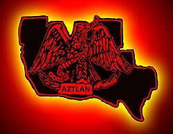 Chicanismo was based in the notion that Chicanos are Indigenous rather than immigrants or settlers by the situating of Aztlán in the southwestern US.[8]