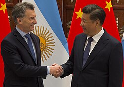 Macri with Chinese president Xi Jinping during the 2016 G20 summit