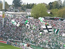 The northern curve in Bökelbergstadion