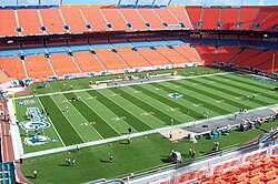 The stadium before a Miami Dolphins game against the Cincinnati Bengals in December 2007