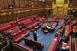 The House of Lords paid tribute to Prince Philip, Duke of Edinburgh, 12 April 2021. (COVID-19 precautions required the maintenance of social distancing on this occasion.)