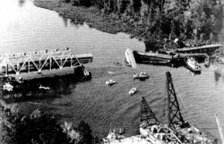 On September 22, 1993, the Sunset Limited fell into water from a swing bridge that had been knocked out of alignment and had its rails deformed by a row of barges colliding with it. 47 people were killed in the accident.