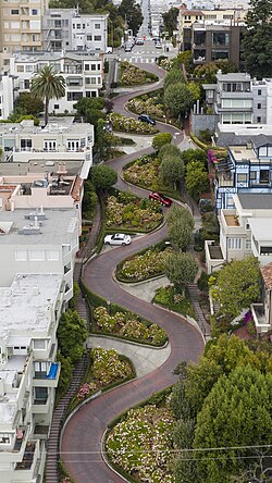 Lombard Street in Russian Hill is famed as "the most crooked street in the world".